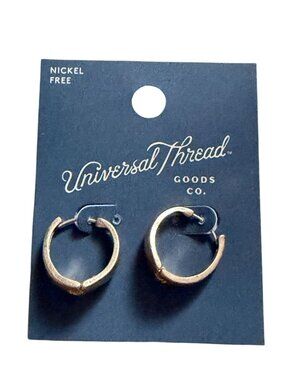 Universal Thread Muted Gold Tone Modern Hoop Earrings-New